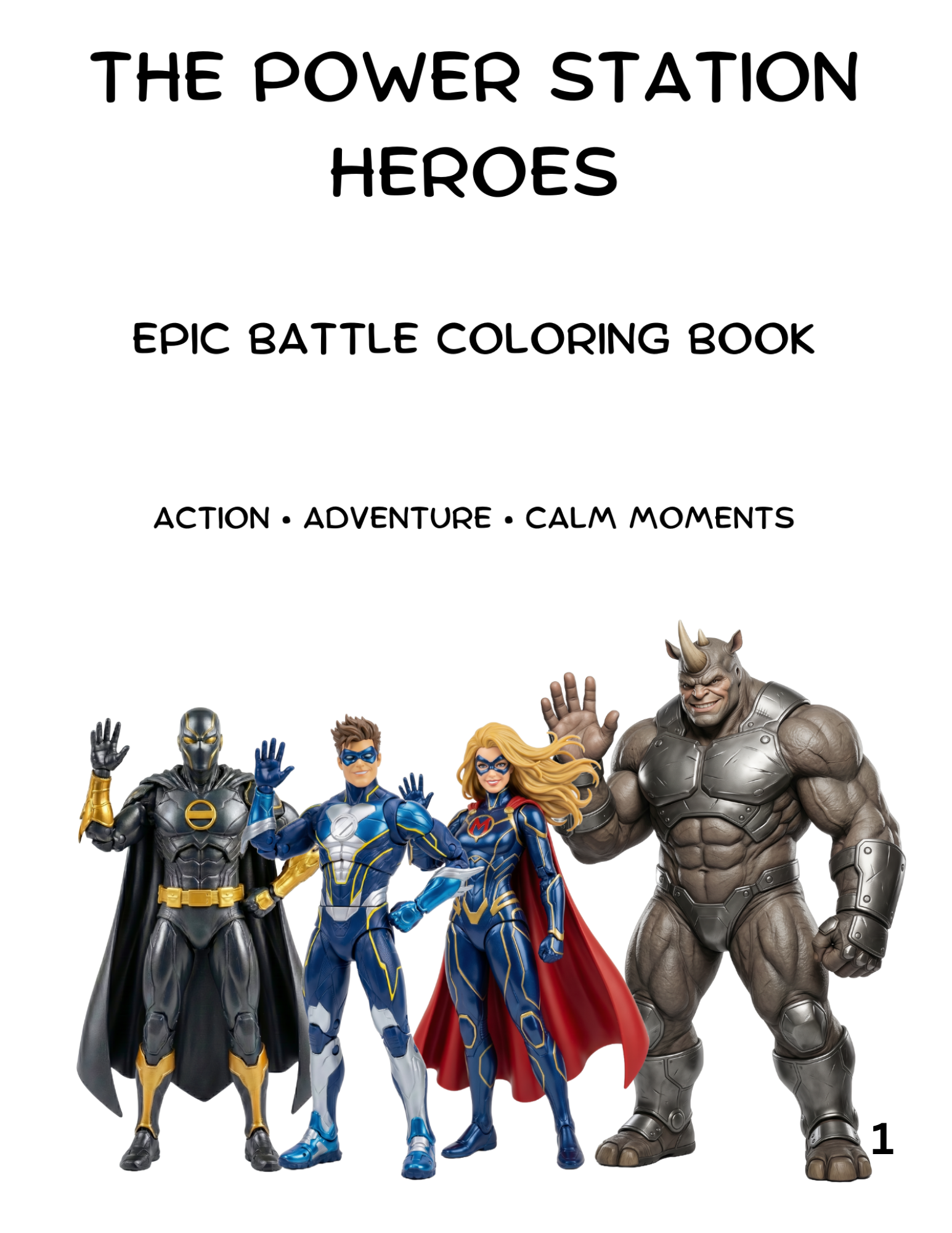 The Power Station Heroes Epic Coloring Book page